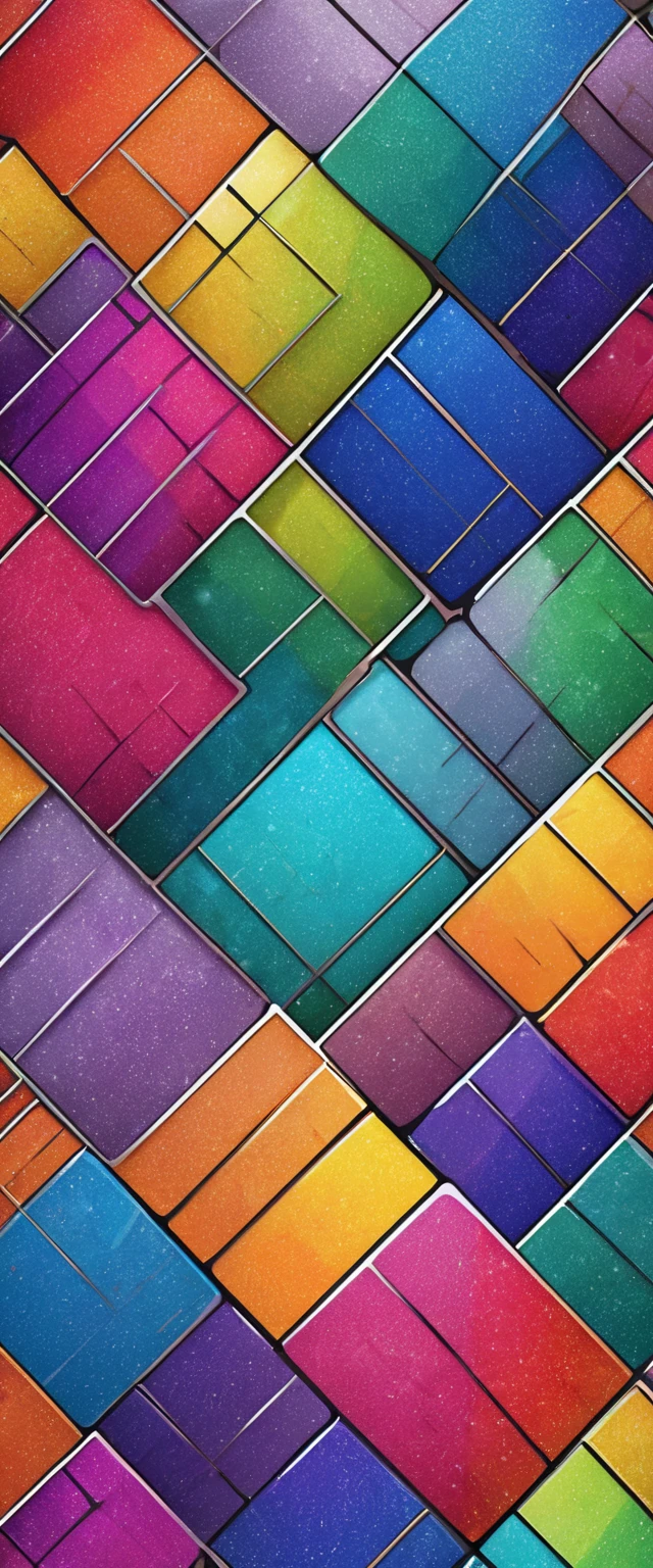 (masterpiece, Best Quality,  very detailed, 8k wallpaper),  abstract color grid , Rainbow, sharp、Straight、reflection、Geometric patterns