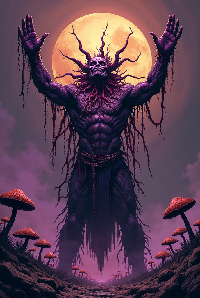RootsBranchesAI fighter, guerrilla (muscular) skull with black and purple uniform, purple and black berets, ruined background, realistic, stylish, Rutkowski, HDR, intricate details, hyper detail, film, edge light, dangerous atmosphere, black, night, red light, dark street, rain, 4k, fantasy, river, haze, halo, bloom, dramatic atmosphere, dark fantasy movie from the 1970s, center, rule of thirds