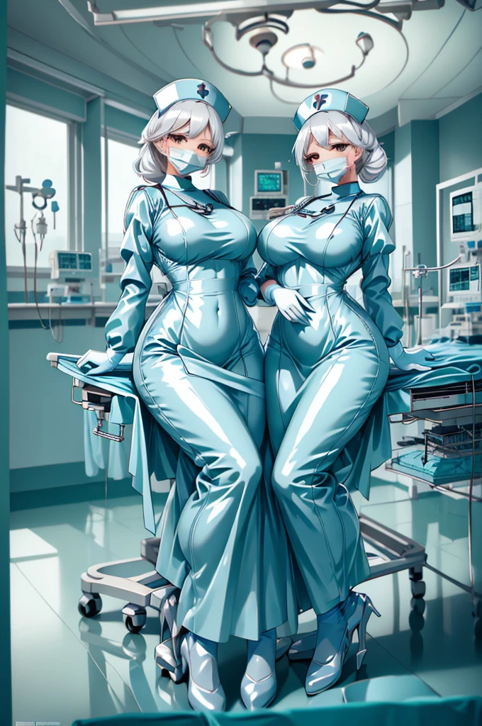 nurse uniform,hospital, latex nurse suit,nurses,busty,elbow gloves,labcoat,white hair woman,white eyes , gigantic ,medical instruments,asian nurse,two nurses,speculum,examination room,oversize ,big ass ,strap on, lay on table ,legs spreaded,giving birth,gyno chair , dentist,Milf,latex,yellow uniform,oversize breasts,diaper