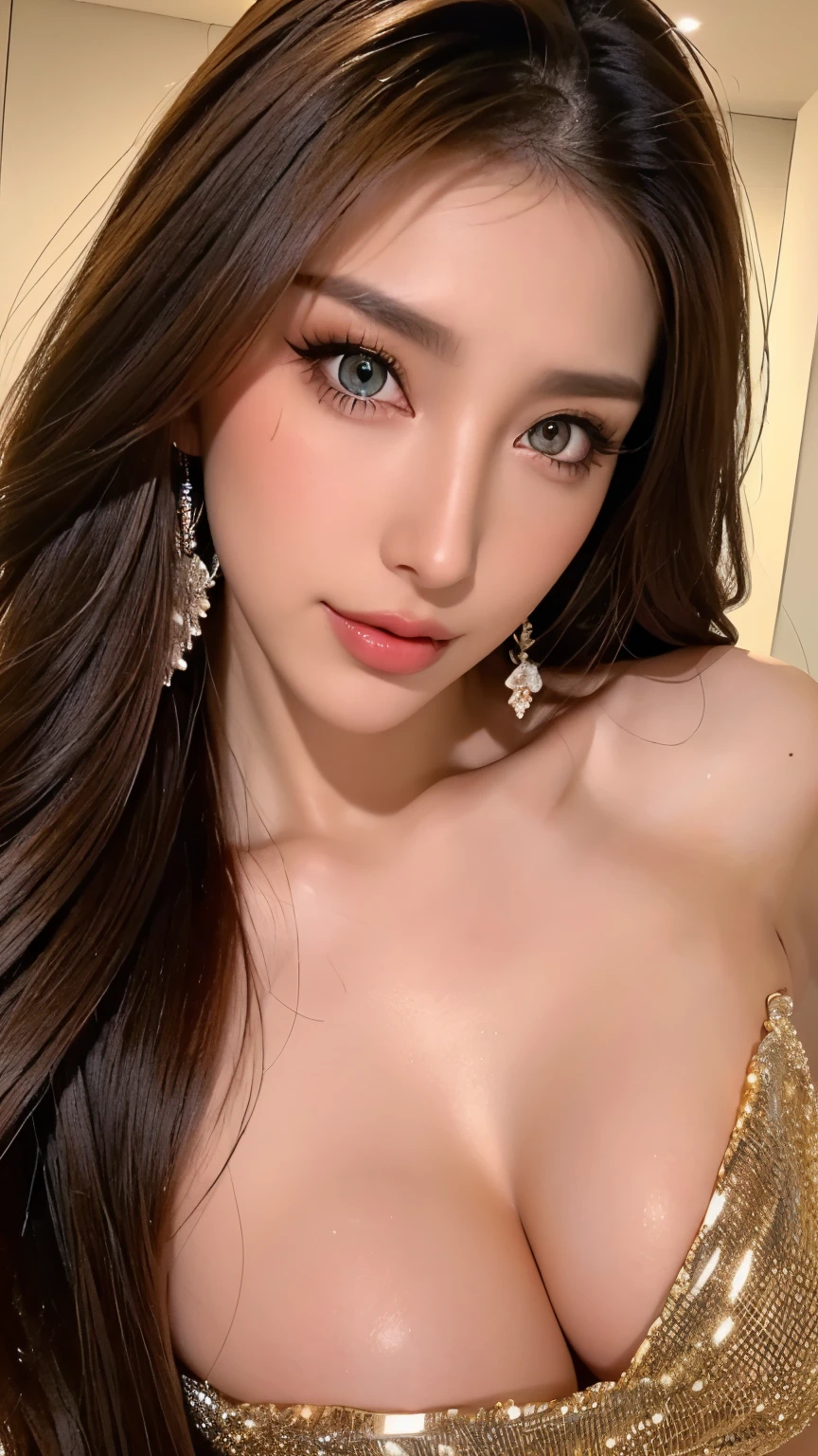 (       cowboy shot 、  Best Quality  、8k、32K、Award-winning works、      Ultra High Definition   )、Beautiful woman、(      show off your perfect body in a black sweater    , Sexy Breasts:1.1)、Perfect big 、(blonde:1.1)、  Bright Colored Contact Lenses   、Perfect gal makeup、       bright and shining      、    Lipstick with armpit sweats that look like t-shirts        、(   Very Heavy Women's Makeup  :1.2)、(   Dark brown beige around the eyes       :1.1)、  beautiful bright eyeshadow 、 dark makeup 、(Big Breasts:1.2)、      Very Long Wavy Hair      、(Romantic affection:1.1)、  、(      sharp curves for images of time spent in a luxury hotel night pool    ....:1.1)、(Strongly blurred、     Clear images in luxury hotel night pools     :1.1)、(Strongly blurred background:1.1)、     accurate anatomy  、       ultra HD hair、(         Perfect teeth in ultra-high resolution :1.1)、     beautiful skin in super high resolution    、       ultra HD hair、  Clear Bang        、Ultra HD Shining Eyes、 Sparkling Ultra High Definition Beautiful Skin   、       Ultra High Definition Gloss Lips    、     Harry Winstonのネックレス       