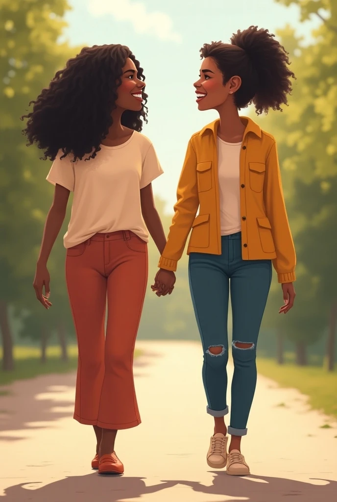 Two big girls playing with a dog in a park