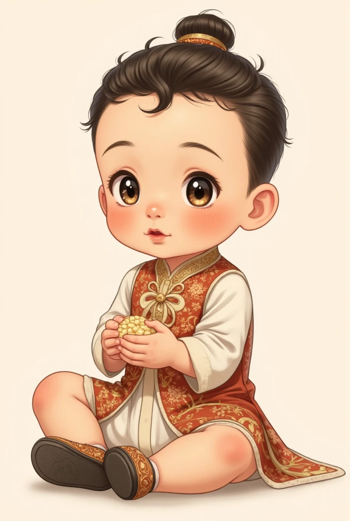 Cute Chinese baby boy portrait only needs the head
