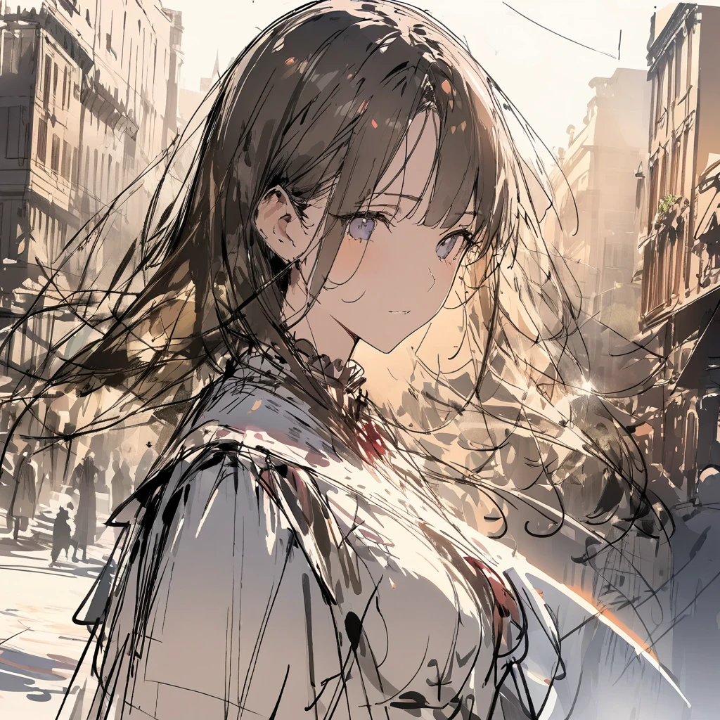 masterpiece,highest quality,ultra-detailed,high-definition background,8k,hi-res,high quality,break,((sketch:1.5)), ((watercolor:1)), Double Exposure of a Beautiful and Delicate Woman (The face is clear and perfect)image，Background、 Perfect Ultra Detailed Victorian Scenery , beautiful,  complicated illustration,  Artwork Concept Artwork, break,( precisely because they are uneasy about the future、Everyone is making an effort ),