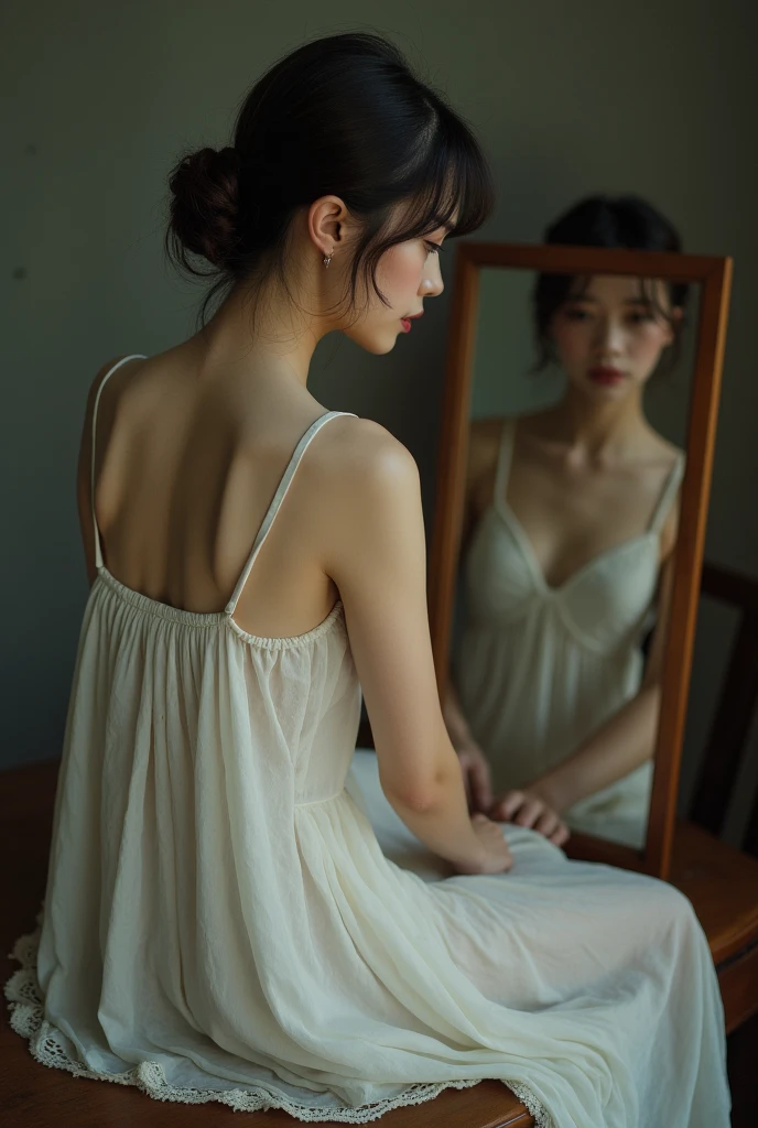 ((top-quality、8K、​masterpiece:1.3))、a beauty girl、1 female、爆乳:1.3、Slender body type:1.1、Crying：1.4、blac hair、Bery short hair、maid clothes、hyperdetailed face、Detailed lips、A detailed eye、二重まぶた、Kneel、Hands folded behind your back、