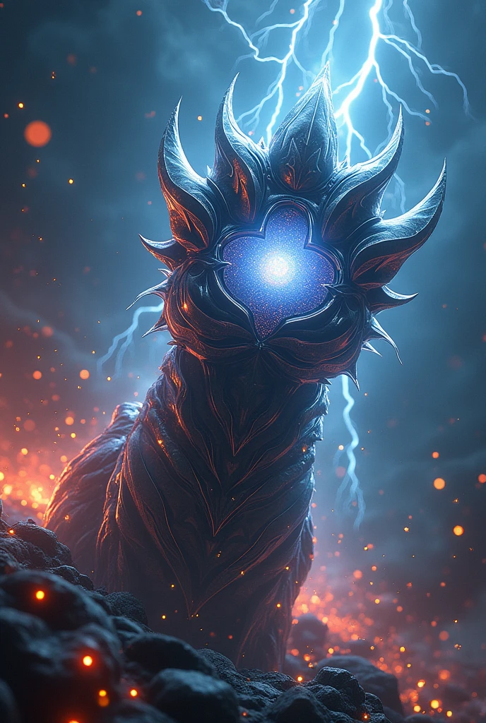 iced electric dragon style ant hill, with some lightning visual effects, glowing, fantasy, 3D, Hd, HdR, 4k upscale v--4.