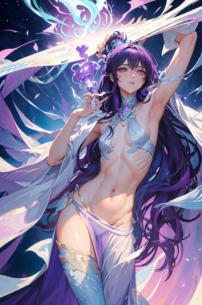 {{{{masterpiece}}}}, {{{super detailed}}}, {{{High resolution}}}, {{excellent anatomy}}, (((highest quality))), ((very delicate and beautiful)), {{very detailed and delicate}}, {8k cg wallpaper},((detailed background))One female、best style、beautiful woman、The most beautiful woman in the world、Purple flowers are blooming on the purple lake surface, soft purple glow, Purple light, (purple wisteria forest), Dynamic lighting for the wisteria season, art, shining purple, Purple petals are dancing everywhere、 The blossoming path to heaven, purple glow、Purple water、purple reflective water surface、purple light、(thin transparent dress:1.8),((big breasts))、show through、sexy dress、waterside and wisteria、
