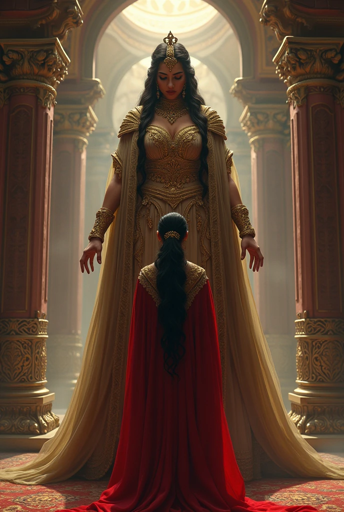 Ignoring the protagonist’s explanations, Rani Saheba commands that she be imprisoned for her alleged betrayal.