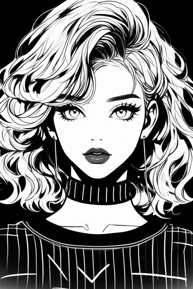 ((masterpiece), best quality, high quality, professional quality, highly detailed, highres, perfect lighting, natural lighting), coloring page, b&w, line art, Melting into a liquid, string bikini, Mistress, Short, Fit, Diamond-Shaped Face, Fair Skin, Honey Blonde Hair, aquamarine Eyes, Short Nose, Thick Lips, Sharp Chin, Long Hair, Fine Hair, French Twist, natural breasts, Threader earrings, gloss velvet lipstick, Drips and dribbles clinging to the edges, Autumn leaves drifting on streams