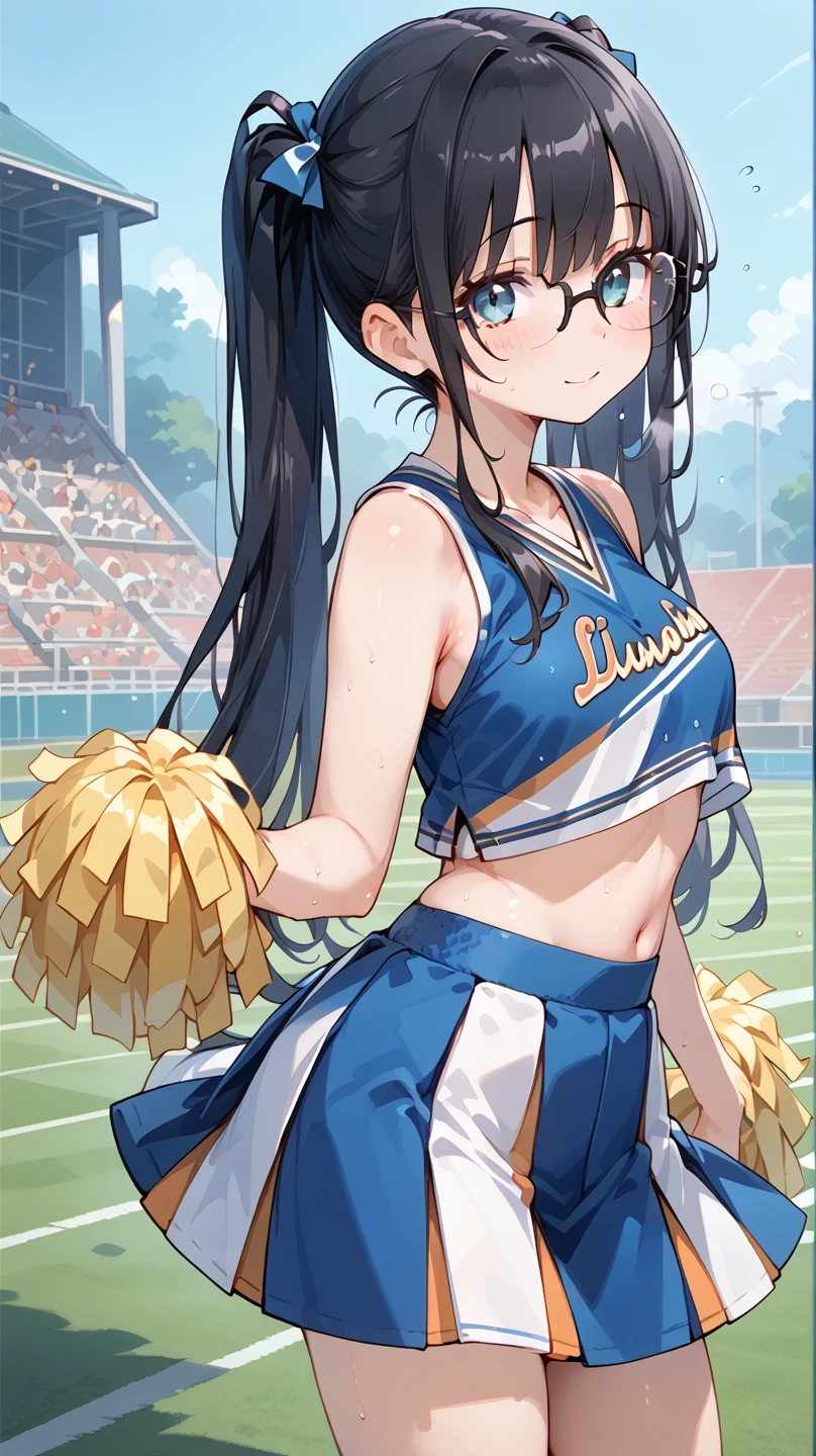 Black Hair, long hair,Pigtails,Glasses, cheerleader, cheerleading ,Sweaty,lawn