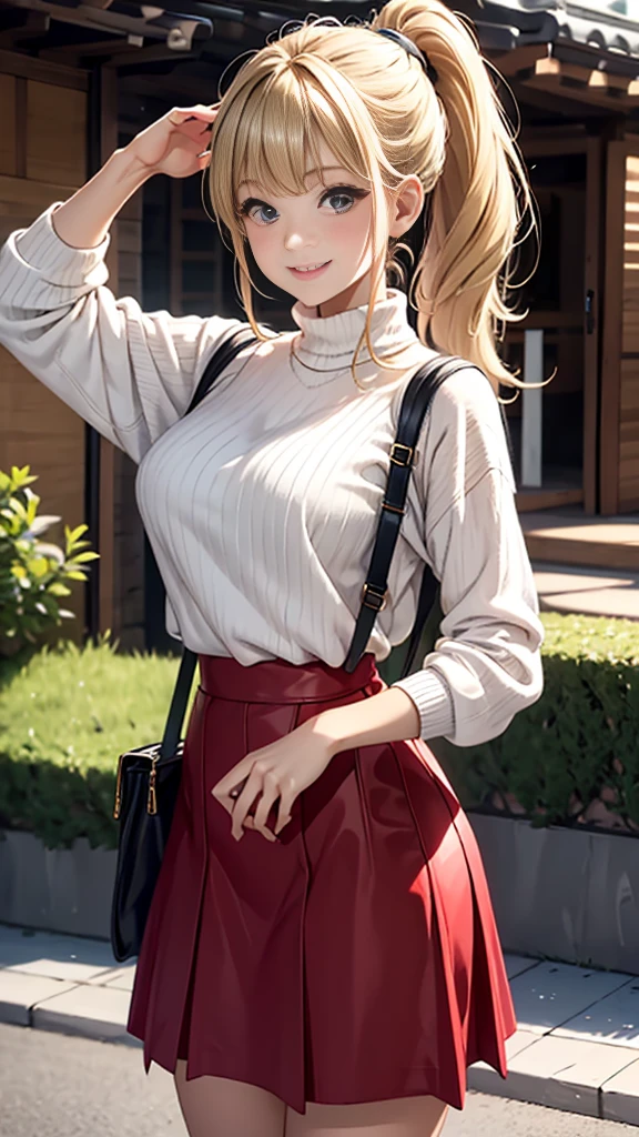(((masterpiece))),(((High resolution)))、(((8K)))、(((perfect face)))、(((beauty of japan)))、30 years old、(((beautiful face))), (((turtleneck))), (((skirt))), embarrassed look, look at the camera, top quality eyes, detailed texture, look at the camera, big tits, night, thigh, a little plump, standing