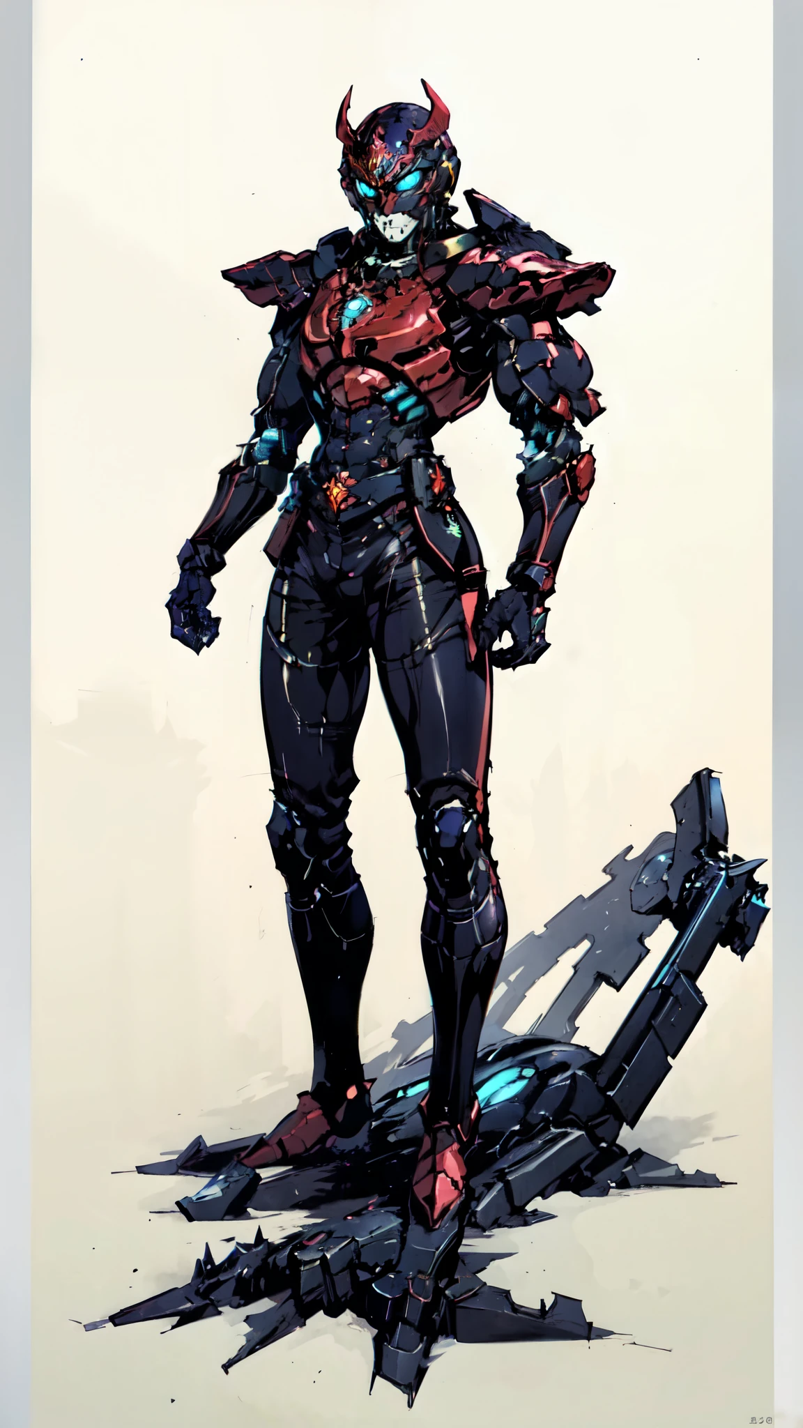 (masterpiece:1.5, best quality:1.5, extremely delicate:1.5), ((male:1.5)), a man wearing a full-face helmet, green eyes, fantasy-style high-tech biomimetic armored combat suit, (a composite layered chest armor), the design balances heavy with agility, fully enclosed shoulder guards, matching arm and leg guards, a belt of gemstone, (the color scheme is primarily White with Blue and Red accents, Organic Biotech, Concept Inspired by Ninja, glowing eyes, armor glows, stand of a futuristic sci-fi city), this character embodies a finely crafted fantasy-style armored hero in anime style, exquisite and mature art style, metallic, high definition, highres, ultra-detailed, ultra-fine painting, professional, perfect body proportions, golden ratio, anatomically correct, symmetrical face, extremely detailed eyes and face, high quality eyes, creativity, RAW photo, UHD, 32k, Natural light, cinematic lighting, masterpiece-anatomy-perfect