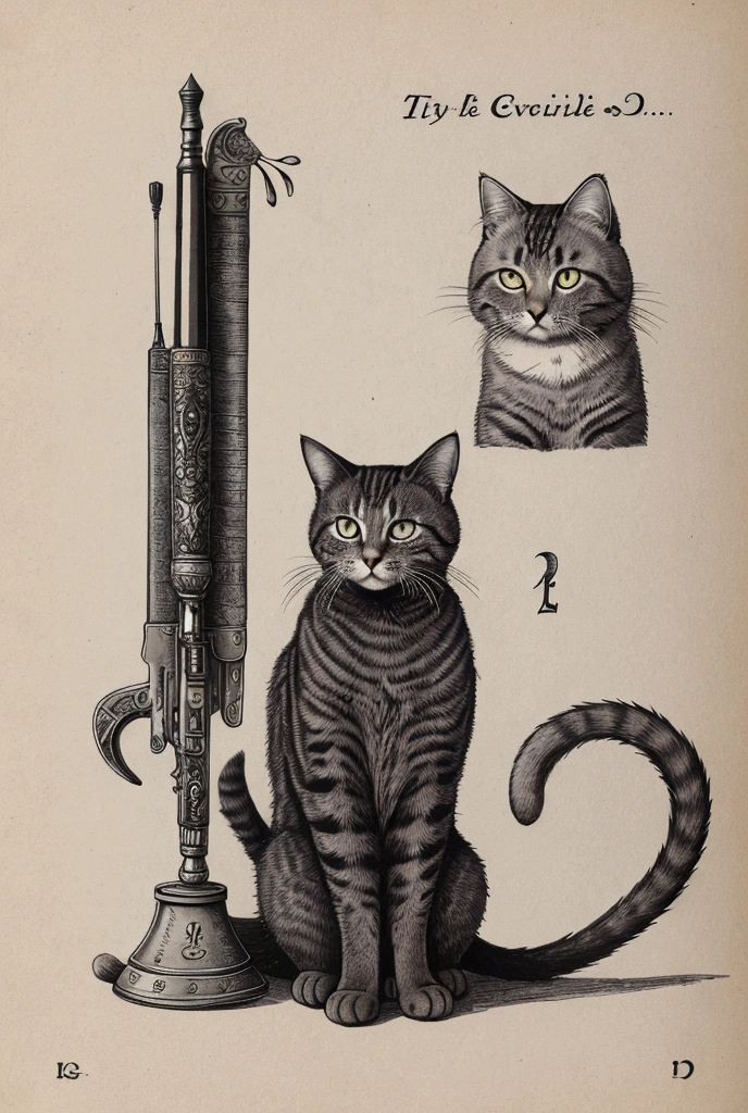 a drawing of a set of letter with a picture of a cat, ancient evil letter, Letterpress Experiments , Hand-drawn type, literalism, inspired by gun. gun. Grandville,   Encyclopedia Illustrations , detailed letter,  Pen Drawn Illustrations ,  Pen and Ink Drawings , Ivor Davies, letter,  Edward Gorey's Style 」,  Pen and Ink Illustrations、 alphabet