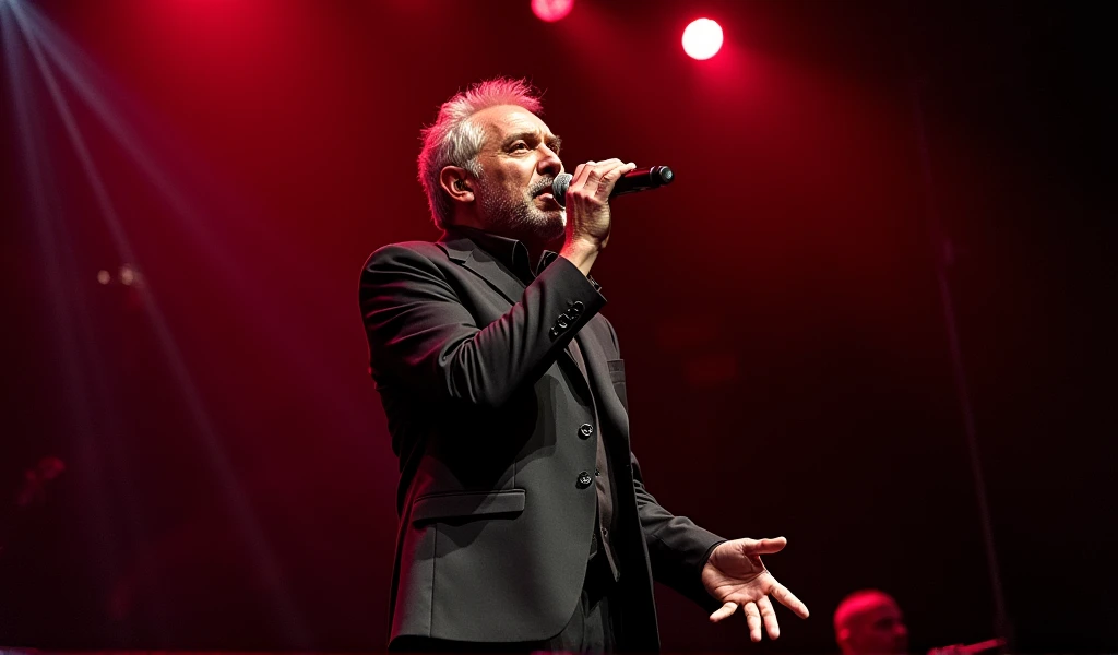 professional photography , Yesenin sings on stage