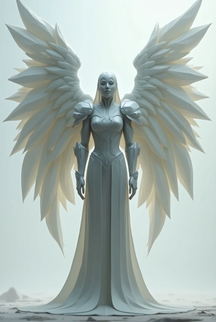 Central Figure: Lucifer Style: An angelic and imposing figure, with open wings and a majestic posture. The appearance can mix characteristics of both an angel and an infernal entity., like a combination of heavenly beauty and a touch of rebellion.
Appearance: Details like a luminous aura around the head or an intense glow around the wings to symbolize light. The figure can be sculpted with a touch of modernity, using clean lines and soft shading.