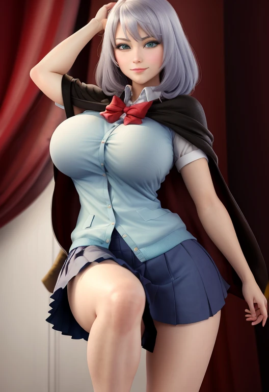 Tejina_Senpai, smirk,, (masterpiece, best quality, absurdres, detailed, ultra-detailed:1.3), (highly detailed, high quality:1.3), gigantic breasts