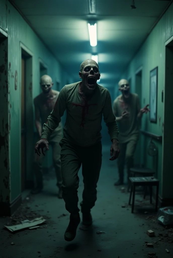zombies are walking through a building with blood all over it, horde of zombies, zombie horde, zombie in horror concept art, zombies, call of duty zombies, zombies attack, detailed 4k horror artwork, zombies apocalipsis, desolate with zombies, zombies in the streets, zombie ghouls, zombie's, undead. highly detailed, sci - fi horror art
