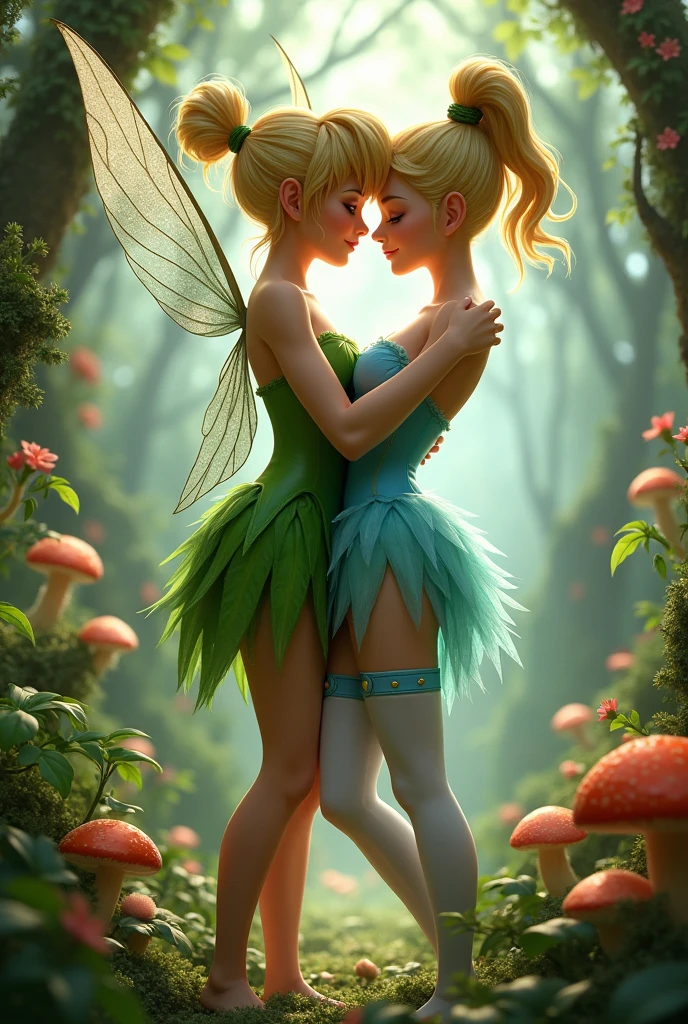 Thinkerbell have sex with peterpan, with other two fairies with them