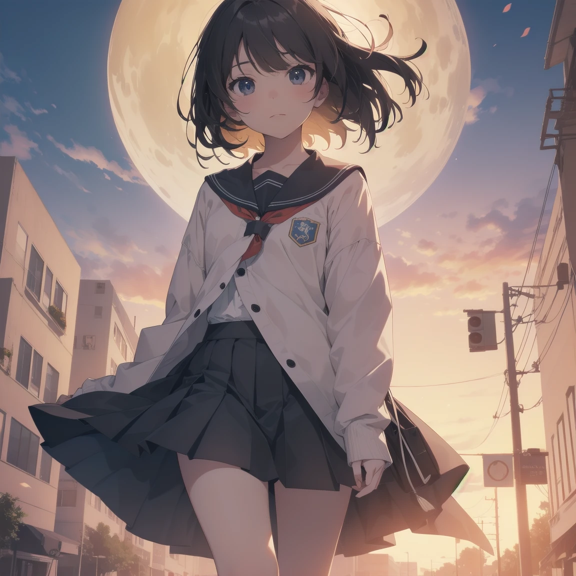 Yuji Kamosawa, Takeo Takei, Akira Yasuda, Jean Giraud, Satoshi Urushihara, Surrealism, wonder, bizarre, bizarre, fantasy, Sci-fi fantasy, anime, passing a beautiful lady in a miniskirt of the moon, perfect voluminous body, on a street corner, smoking a cigarette at a small cafe, neon tubes, Saturn's rings, soda water, a movie projector, detailed masterpiece low high angles hand coloured line drawings Hyper realistic cinematic lighting sharp focus cute coquettish shy embarrassing blushing zoom in 