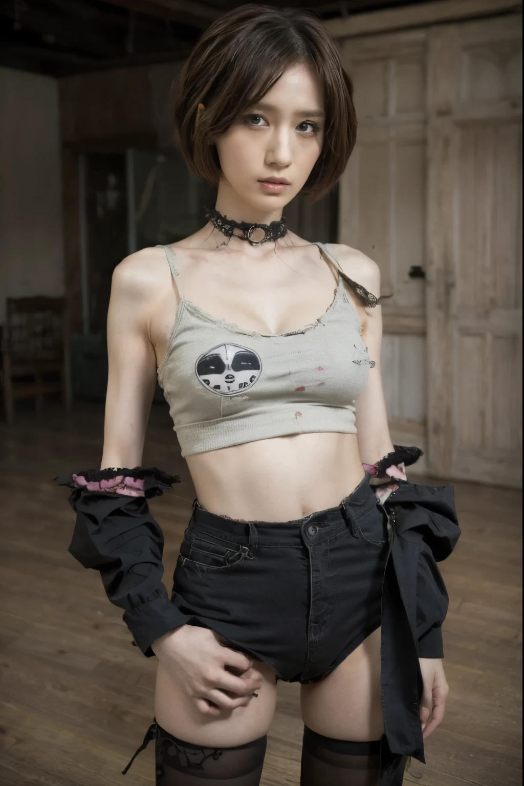 1 Girl,Perfect body,Doll punk style,Pixar style, Dramatic,gloomy, Negative, Twisted, Strange, Big-eyed , rich and colorful