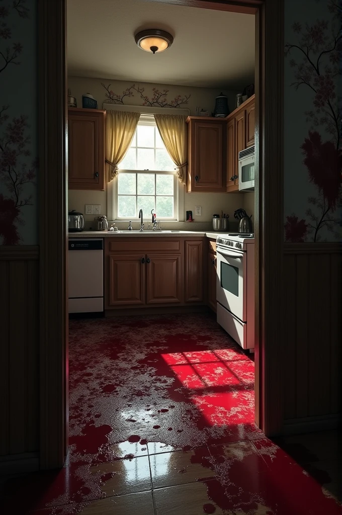 terrible refrigerator, Stained with blood, Eerie darkness, ((Reaching out frozen hands from the refrigerator)), Chilling artwork, strange flashing lights, Haunted atmosphere, creepy whispers, mysterious indifference, Icy breathing, Eerily silence, spooky food, frozen scream, The atmosphere of a horror movie, goosebumps, A spine-chilling surprise, Paranormal, cold indoors, freezing fog, immortal, creepy decorations, Creepy Crawlers, dripping condensation, Horrible discovery, Disturbing shadows, petrified silence, Icy touch, Creepy details, Disturbing content, Haunted leftovers, Disturbing ice sculpture, An unsettling aura, frozen horror, Nervous anticipation, Spinal tremors, strange buzzing sound, chilling glasses, frozen nightmare, terrible mystery, unknown refrigerator, Creepy story