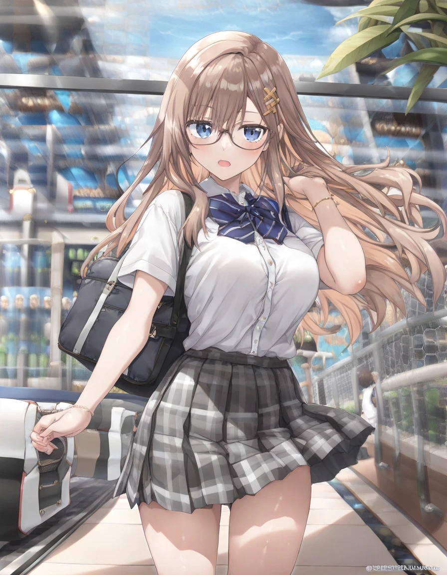 1girl, little female, school uniform, beautiful breasts, glasses, jitome, open mouth, outdoors,wind, game CG break,((artist:shida_kazuhiro)),(artist:mitsumi_misato),(artist:fujiyama),,(masterpiece), (best quality), (ultra-detailed), very aesthetic, beauty illustration,super detailed skin, shiny skin, (masterpiece), (best quality), (ultra-detailed), very aesthetic, ,hi res,absurd_res,2023,2024,shaded,digital media (artwork), realistic lighting, 4k, 8k,