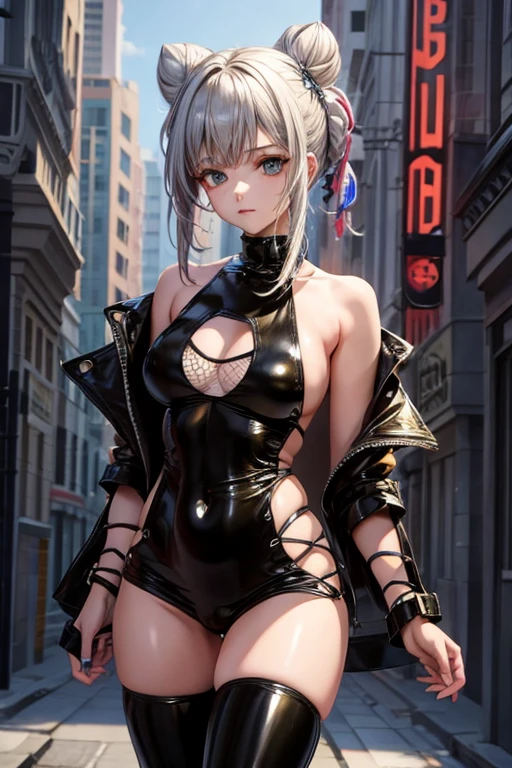 masterpiece, best quality, 1girl,cowboy shot, fishnet pantyhose, rabbit ears, white fishnets,pantyhose tentacles, muscular
