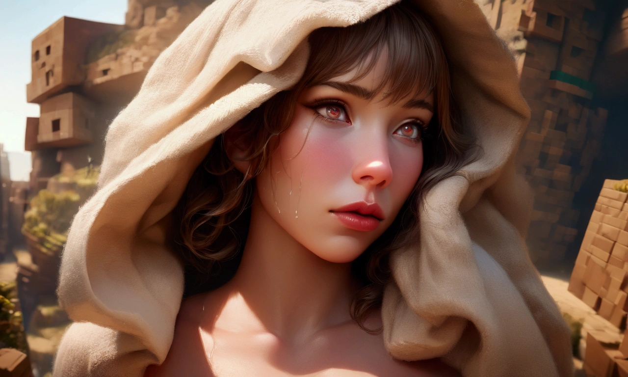 Andrew Wyeth Style、Christina's World Style、Lying naked in the steppe、Beautiful Landscapes、Excellent delicate depiction、High quality and detailed CG Unity 8k wallpapers、Dramatic angles and poses、Soft light and shadow、Light production、Fantastic atmosphere、Dreamy shades。