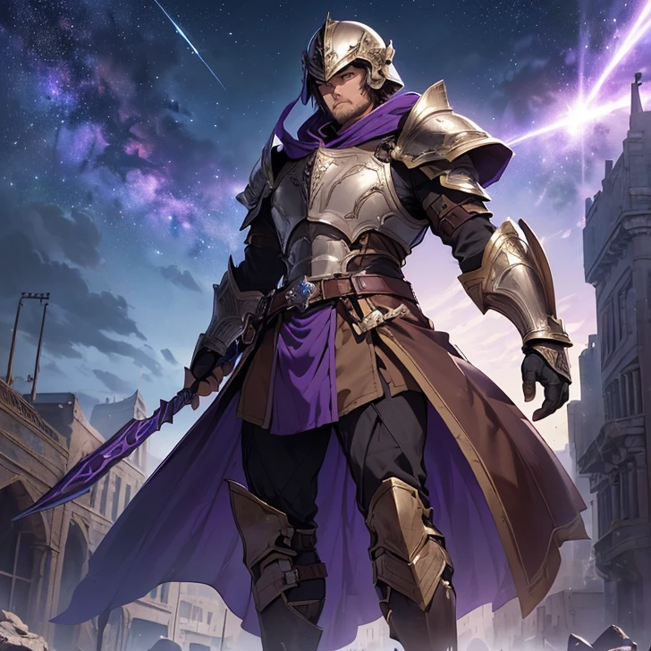 8K,Alafed Men, White and purple exterior,Big sword armament,Super handsome,Purple and white mohawks,Bird-like eyes,Unreal Engine , joseph joestar, Trending in art stations, dio brando, highly detailed exquisite fanart, 3 d render character art 8 k, very detailed Artgerm, Muscular male hero with a thin body, handsome guy in demon slayer art, range murata and artgerm