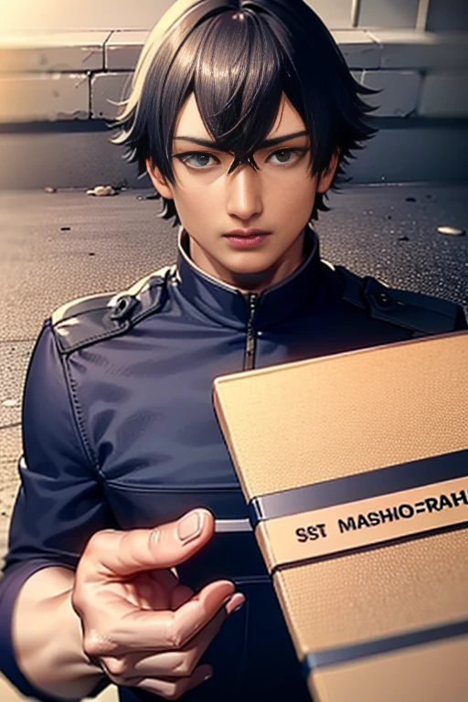 (High-definition CG), ( Best Quality ), (High-definition CG), ( Best Quality ), (Mizugami Masahide), (Overall view)  Huagai with a cool and handsome face  ,SWAT Clothing,  Beauty, 18 years old,  Toned and muscular,  Cool and Handsome Face , Sharp Eye