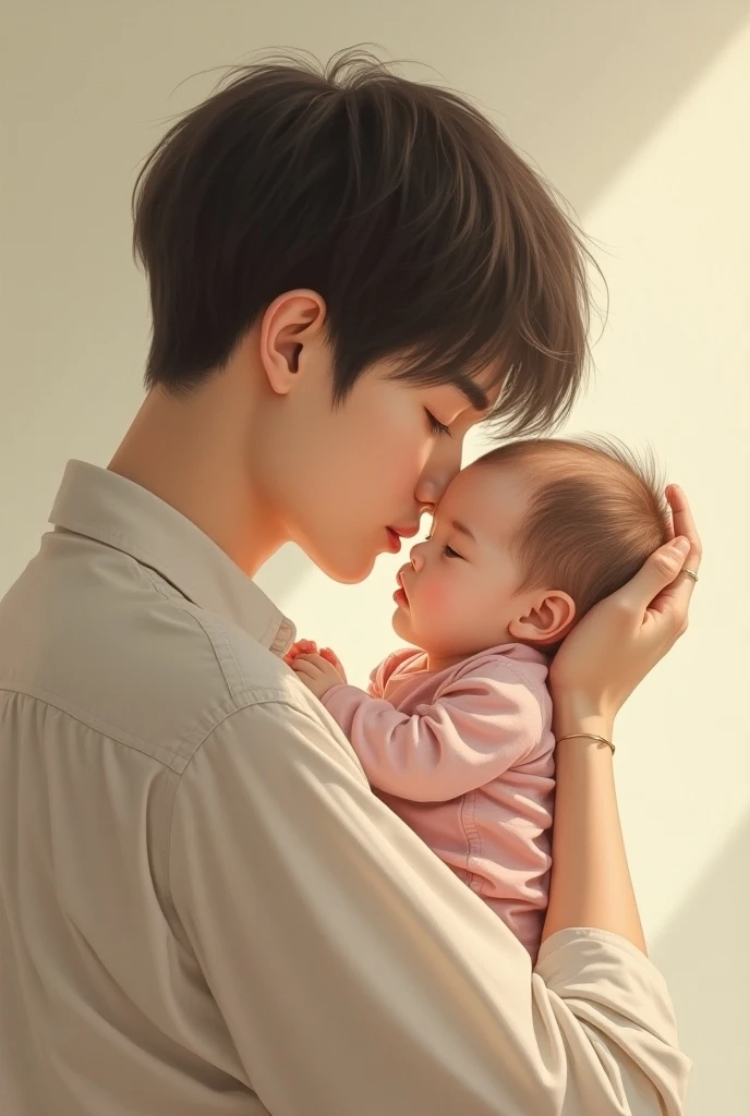 Min yoongi holding a babygirl. Not very animated SeaArt AI