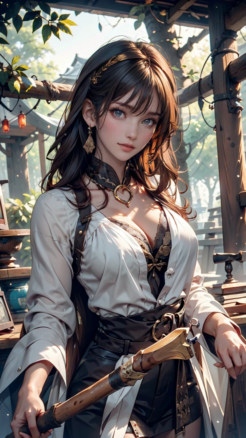 Blonde woman, dressed as dieselpunk, Model shooting style, (Highly detailed CG 8k wallpaper units), The most beautiful art photos in the world, A magnificent professional (photo shoot:Steve McCurry), 8K Ultra HD, Digital SLR, Soft lighting, high quality, Film Grain, Fujifilm XT3 Sharp focus, 5 ....6, Attention to detail, Sharp focus, dramatic, (Wearing diselpunk clothes), (Looking at the audience:1.2), (Natural light), (Fascinating)