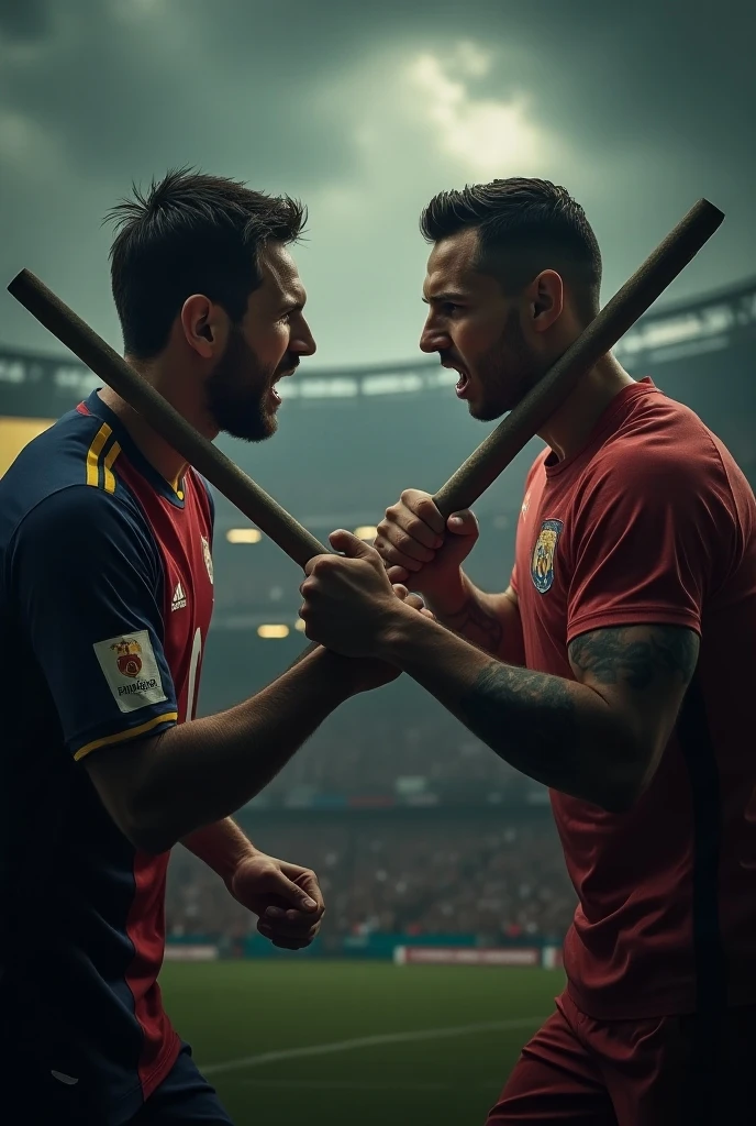 Messi is fighting Against another messi with big katana