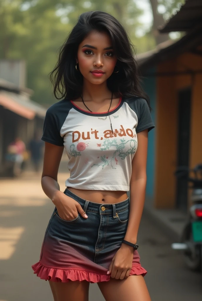 The woman Aarav wore plaid pants and a dark red volleyball shirt.,Posing for pictures, In the countryside, Violet Myers, revealing clothes, Wear farm clothes, Instagram model, Female model, 2 4 years old, Comfortable pose, The shirt is tight., On the farm, wearing The shirt is tight., sexy girl, Anna Nikonova aka New Milky, good girl, By Adrian Sink