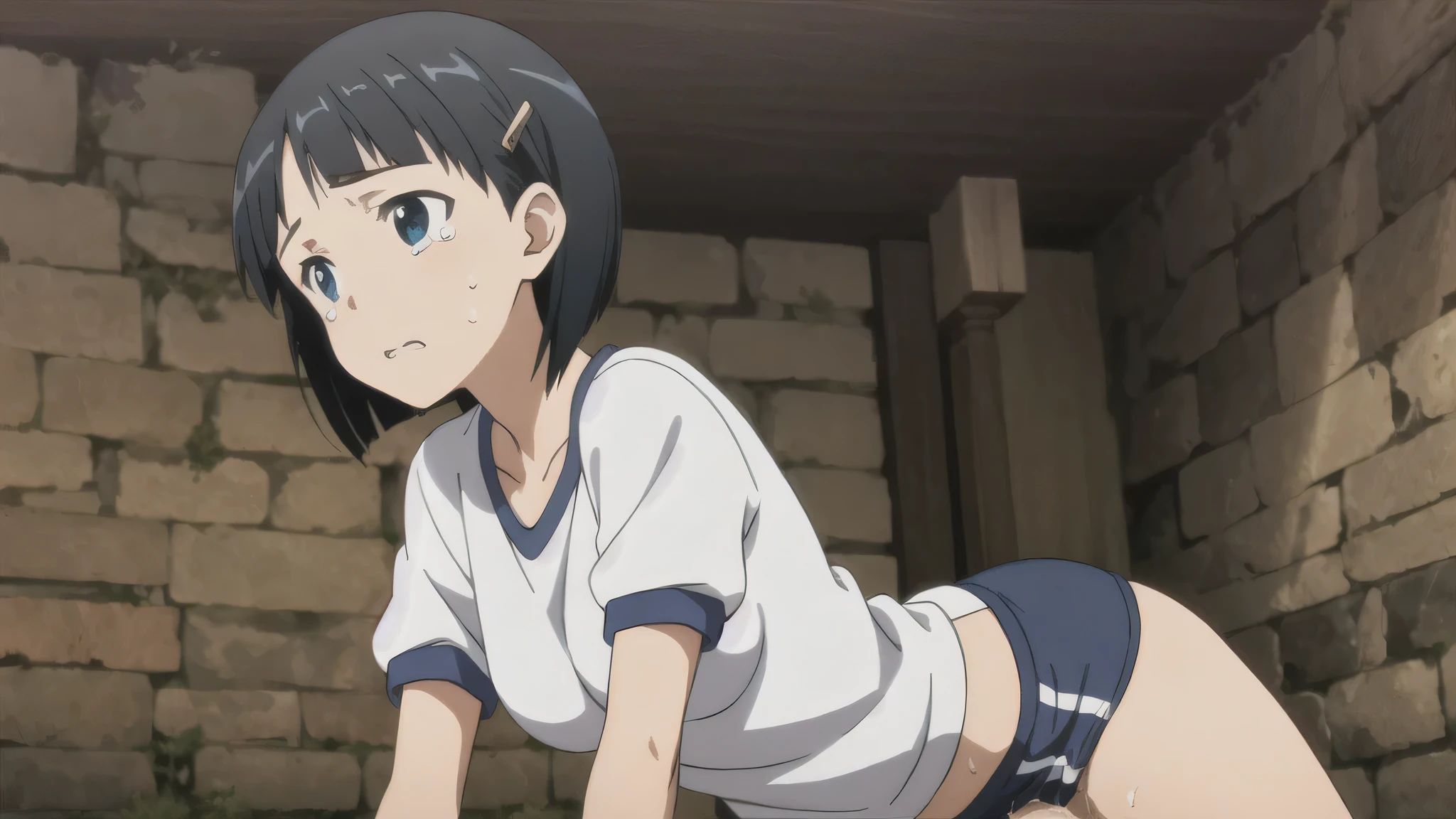 NSFW,(((1boy,1girl,sex,vaginal))),(((clothed))),masterpiece,best quality,high resolution:1.3,japanese shrine,blue sky:1.2,anime key visual,short hair, brown hair, ribbon choker, choker, ribbon, red eyes, japanese clothes, upper body, brown eyes, headpiece, bare shoulders,ahoge, cowboy shot,thighs ,white lace panties,