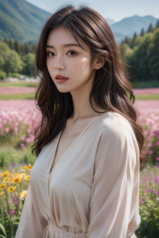 (((Exposing breasts 1.6))),(((Exposing breasts 1.6))),(((Exposing breasts 1.6))),masterpiece, Highest quality, 8k, Absurd, Beautiful medium long bob hair,Woman in her late 20s, That shy expression is cute, （Sensual Style）,(（Seven episodes were filmed.........1.4）), (Completely naked 1.5), No makeup, The near road and the far road, Written boundary depth, Surreal, High resolution, photograph, Sharp focus, Face lamp, Dynamic Lighting, highest detailed, ,Extreme detaileds、Super detaileded、detailed、Real Skin、elegant features、Positive and optimistic、（The background is a colorful flower field)
