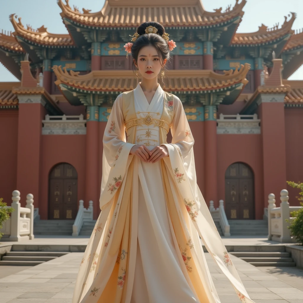 GGGJAAA  ，Huadian   ，Hanfu，whole body,((((8K)))，In front of the palace