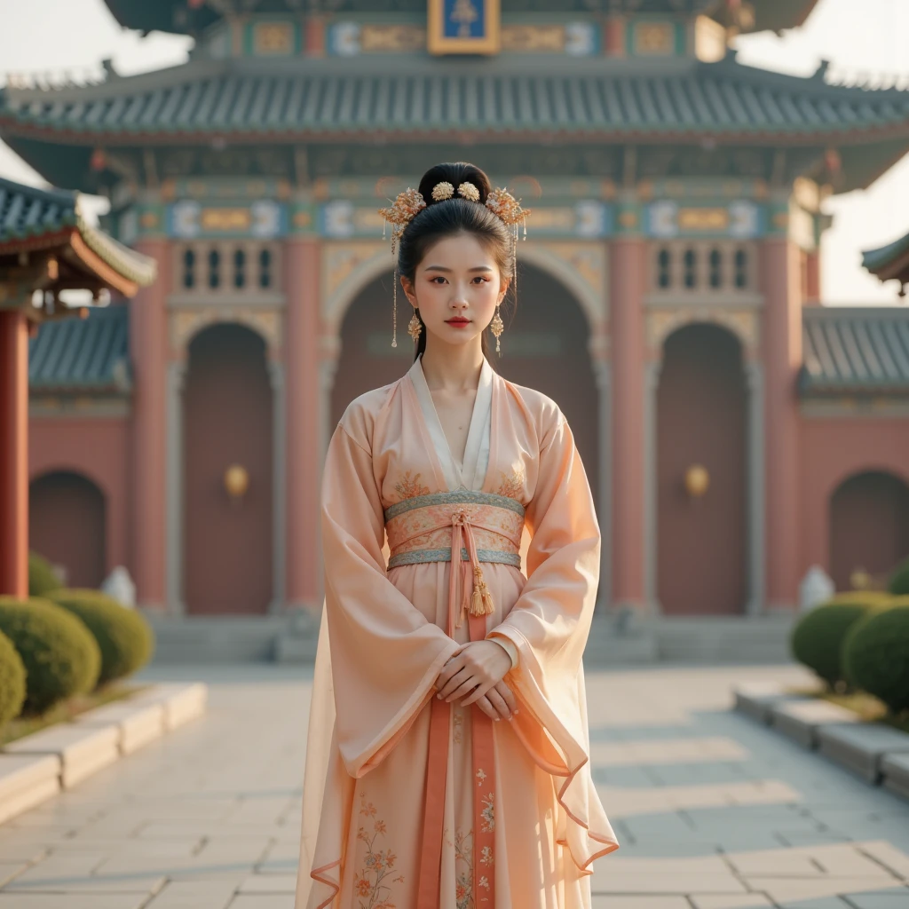 GGGJAAA  ，Huadian   ，Hanfu，whole body,((((8K)))，In front of the palace