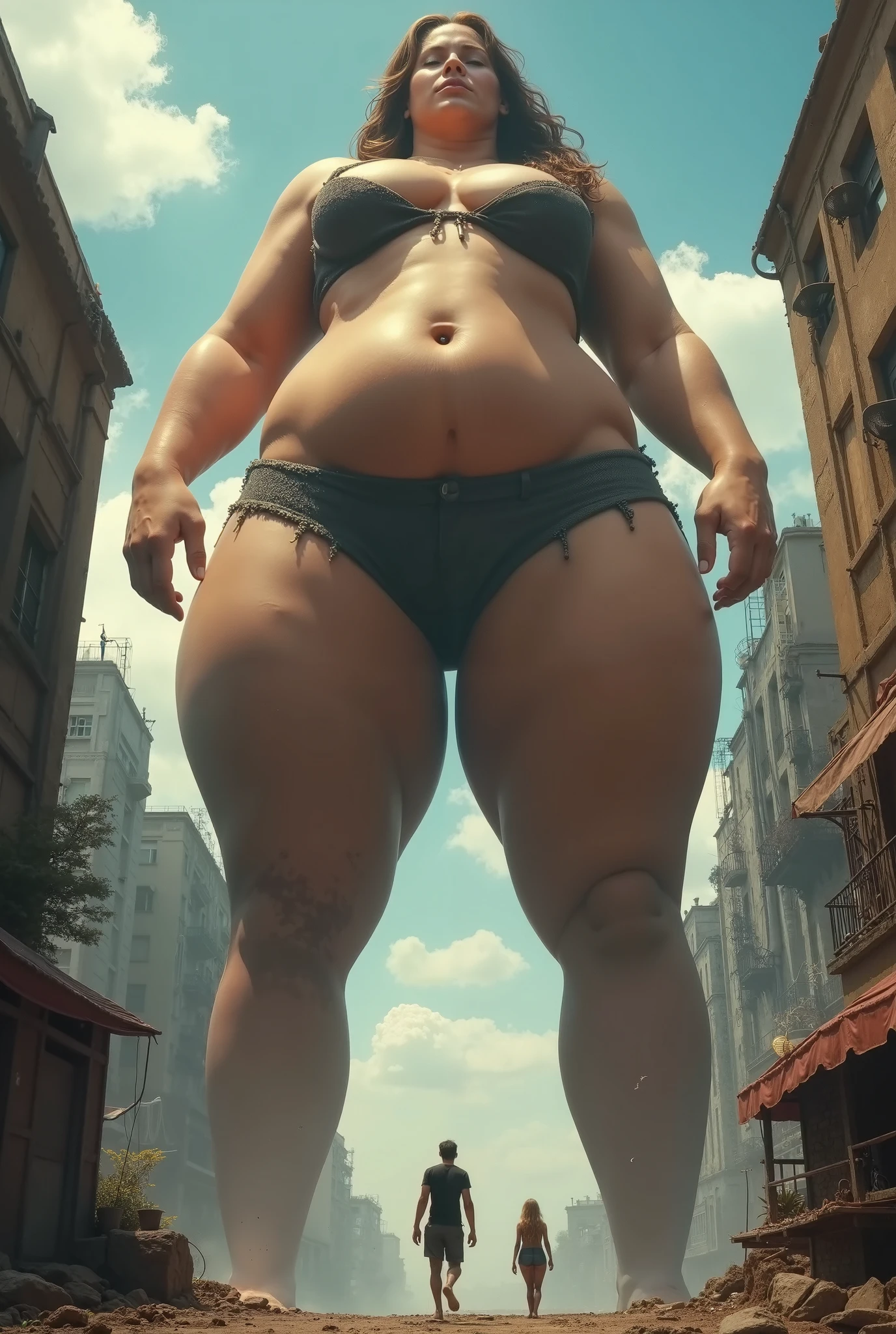 ((HIJAB MALAY GIRL)), ((BBW)), SHORTS, HUGE WIDE BUTT, WIDE BUTT, 63 YEAR OLD METURE women's, METURE women's, (ROSE LIPS), (ADIDAS SNEAKERS), (TIGH SKIRT), , tall buildings in background, twin towers, Kuala Lumpur,(ANGRY FACE EXPRESSION), TRANSPARENT, STAYING,