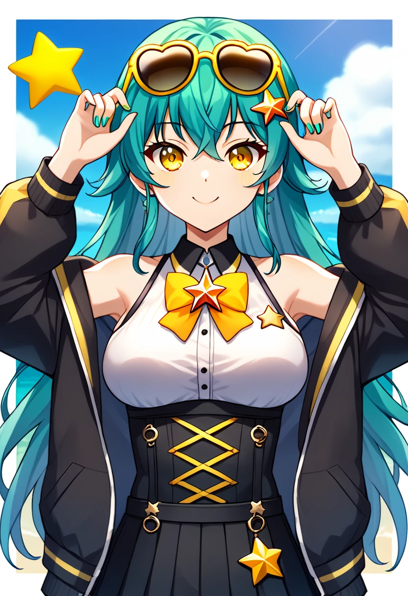 (((Best Quality))) , ((full body)), female, multiple views, white background, variety of hairstyles, seductive pose, cropped blazer, mini skirt, blue, orange, green, violet, brown, white, Mess dress uniform,