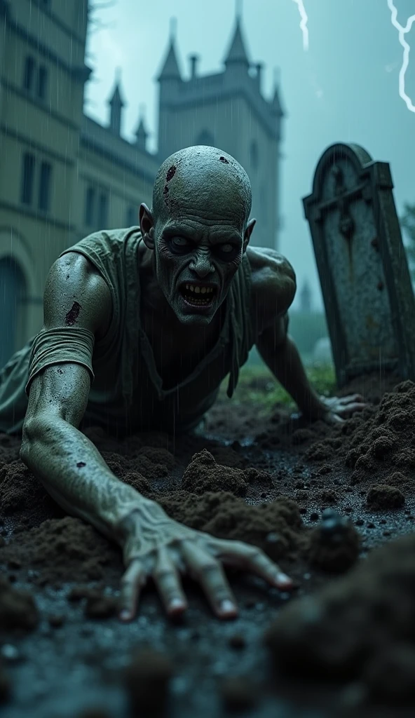 Photorealistic, 1man, zombie man, rottingzombie person, no hair, rotten nose, decayed, dead eyes, ((rotten teeth: 1.2)), gray skin, rotten face, undead features, zombie apocalypse, highly detailed, , ((zombified: 1.2)), (photorealistic: 1.2), best quality, bloody, , (Extremely Detailed: 1.2), high-resolution masterpiece, cinematic, 8k .