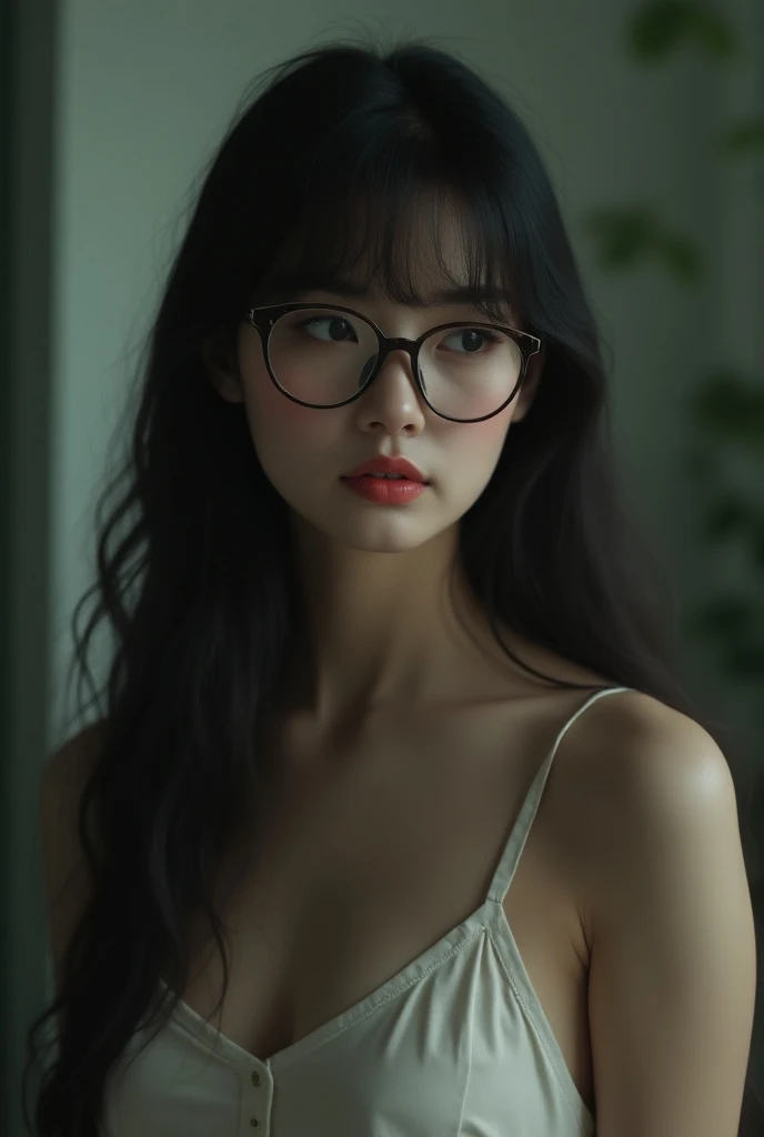 8k, masterpiece, RAW photo, best quality, photorealistic, extremely detailed CG unity 8k wallpaper, Depth of field, Cinematic Light, Lens Flare, Ray tracing, (extremely beautiful face, beautiful lips, beautiful eyes), intricate detail face, ((ultra detailed skin)), best quality, Masterpieces, Super high resolution, (photograph realistic:1.5), Original image, naked portrait, 1girl, nude photography, In the dark, deepshadow, low tune, Cold light, Sexy look, long whitr hair,Cafe,pretty,lim light,swirling hair, medium shot, big breast.