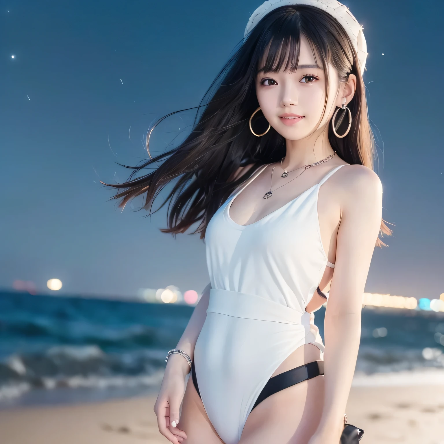 Top image quality、8K、masterpiece:1.3))、Realistic high-quality photos、top-quality、girl cute-fine face、 beautiful Japan girl、Photo of slim little girl iful girl model、young japanese girl、Young cute face、japanaese girl、13-year-old female model、Beautiful Model Girl、The innocent look of the girl next door、lovely delicate face、Brown hair、Beautiful brown eyes、Tear bag、drooing eyes、young body、 (Slingshot swimsuit:1.3), Ashamed, City Street, Bangs, (Large crowds:1.3), Cowboy Shot, Daytime,