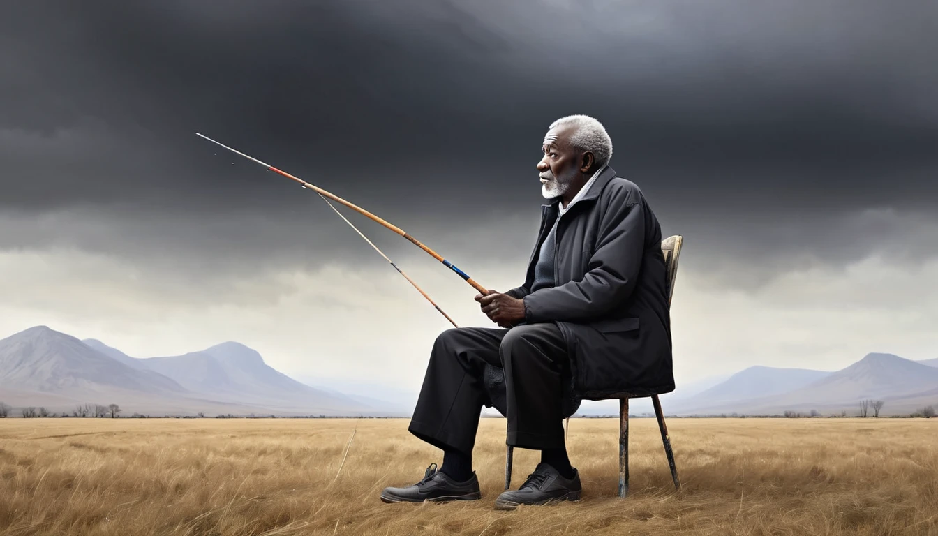 Alastair Magnaldo， older black old man，High Saturation，painting，Ultra-fine details，4K