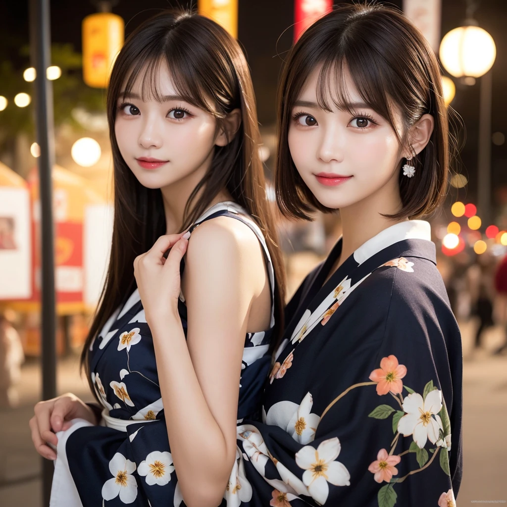 hi-school girl, lesbian, Japan Yukata, No bra, , Legs spread wide