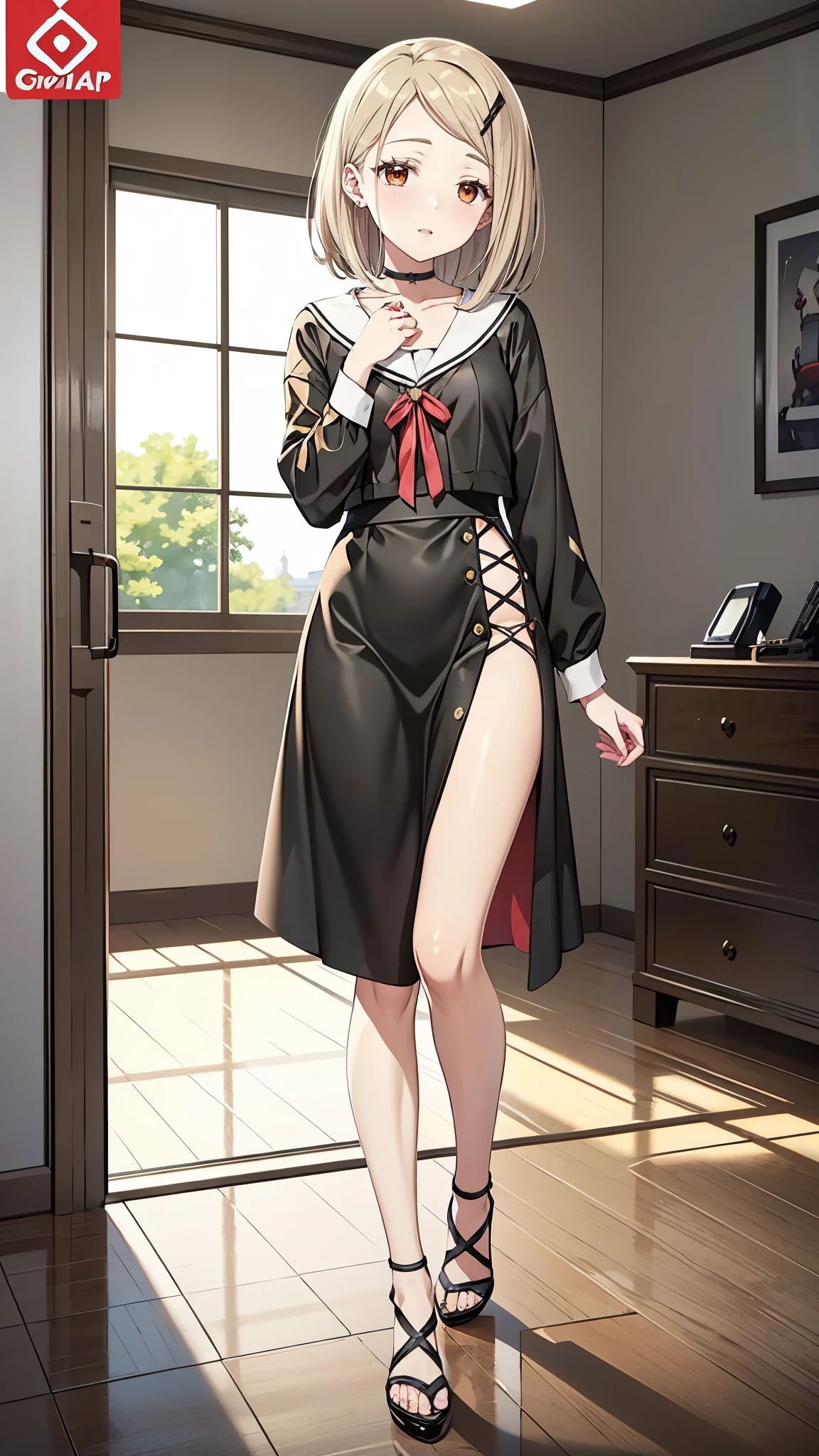 anime - style illustration of a woman in a  high school outfit, gun shooting video game character, official character art, trending on cgstation, azur lane style, e-girl, e - girl, cushart krenz key art feminine, full body, female action anime girl, 