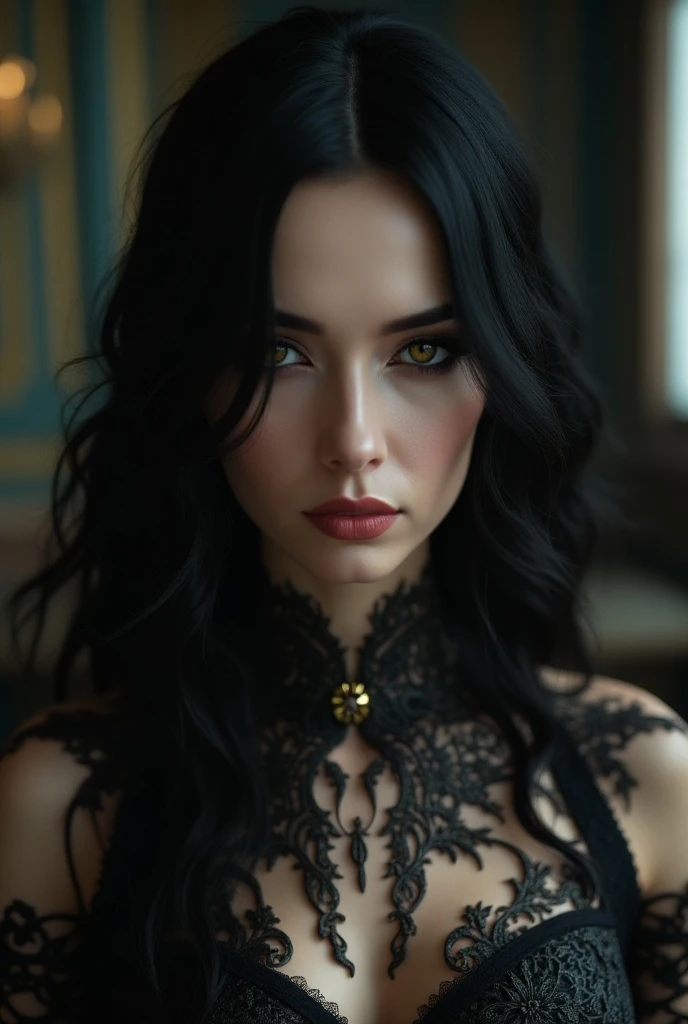 masterpiece, best quality, ultra-detailed, facing the camera head on, intricately detailed hyperdetailed, realistic, sharp features, highly detailed, sharp focus, perfect face, perfect face, perfect symmetrically perfect eyes, perfect full lips, flexible female form, cinematic, film light, hyper detailed, hyper realistic, masterpiece, atmospheric, high resolution, vibrant, dynamic studio lighting, nsfw, ((Dark background)), Sexy face, Facial expressions when receiving pleasure, open mouse, straight Bangs, Big breasts, Exposed cleavage, blue Eyes,black sweater,
