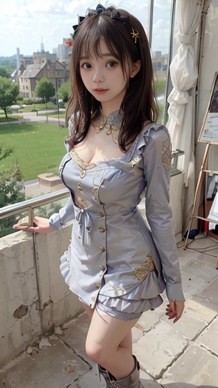 Beautiful woman in intricate Rockabilly Pin-Up Outfit