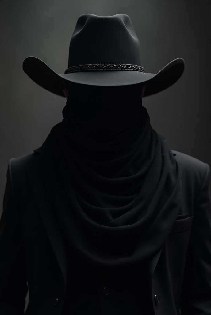 A picture of a black cowboy hat with a black scarf around a black face in front of the picture is the word “Tales of the Godfather” in English