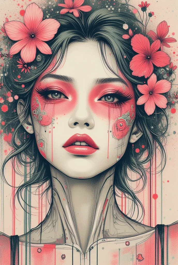 A woman with flowers in her eyes, beautiful detailed eyes, beautiful detailed lips, extremely detailed eyes and face, long eyelashes, woman wearing a flowery dress, pastel painting oil stick painting, thick coating, texture, inspired by Moebius, trippy, watercolor illustration, portrait of a big eyes, ulzzang, pink eyes, (best quality,4k,8k,highres,masterpiece:1.2),ultra-detailed,(realistic,photorealistic,photo-realistic:1.37),HDR,UHD,studio lighting,ultra-fine painting,sharp focus,physically-based rendering,extreme detail description,professional,vivid colors,bokeh