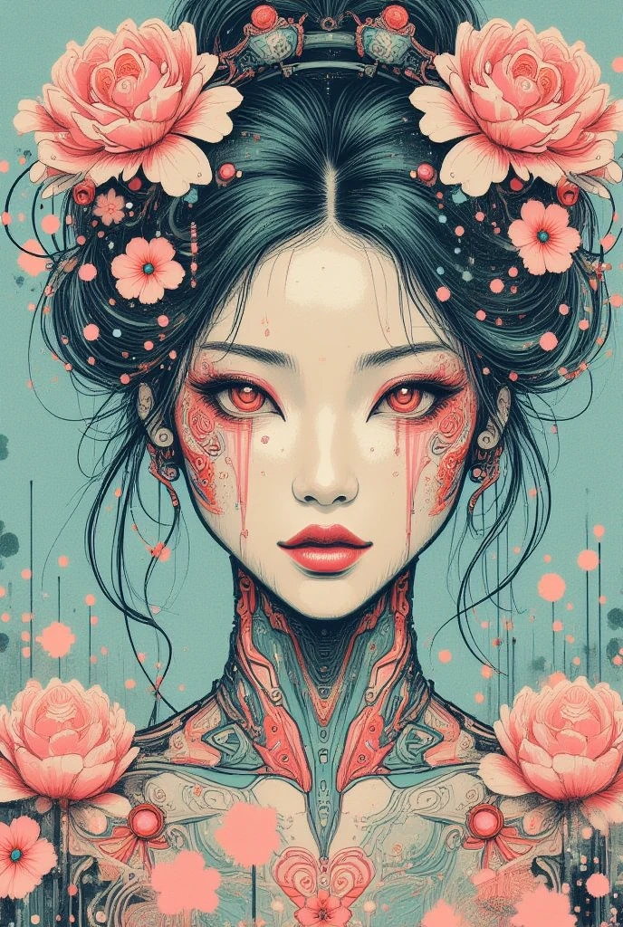 A woman with flowers in her eyes, beautiful detailed eyes, beautiful detailed lips, extremely detailed eyes and face, long eyelashes, woman wearing a flowery dress, pastel painting oil stick painting, thick coating, texture, inspired by Moebius, trippy, watercolor illustration, portrait of a big eyes, ulzzang, pink eyes, (best quality,4k,8k,highres,masterpiece:1.2),ultra-detailed,(realistic,photorealistic,photo-realistic:1.37),HDR,UHD,studio lighting,ultra-fine painting,sharp focus,physically-based rendering,extreme detail description,professional,vivid colors,bokeh